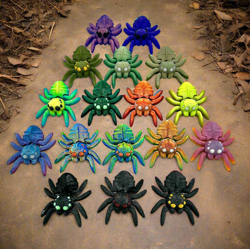 3D Colorful Spiders