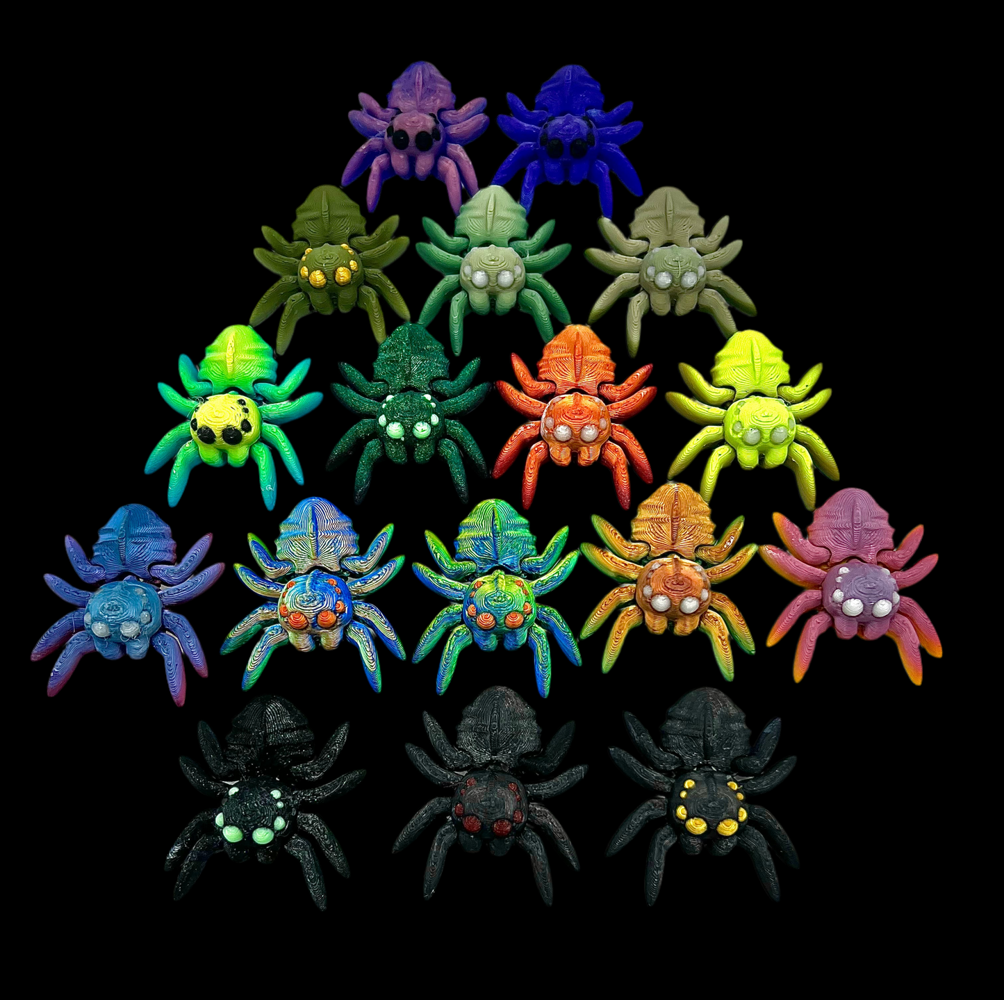 3D Colorful Spiders